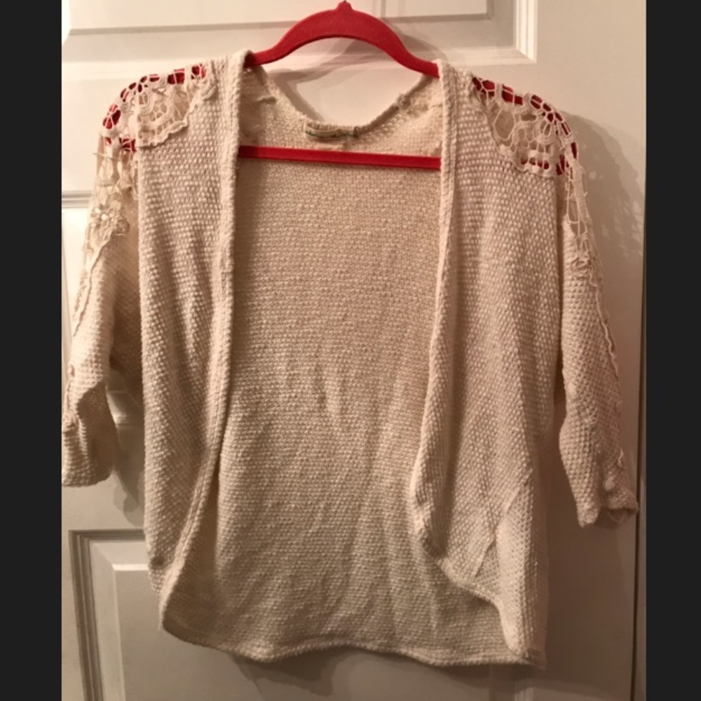 Knit Shrug Cardigan - Cream White